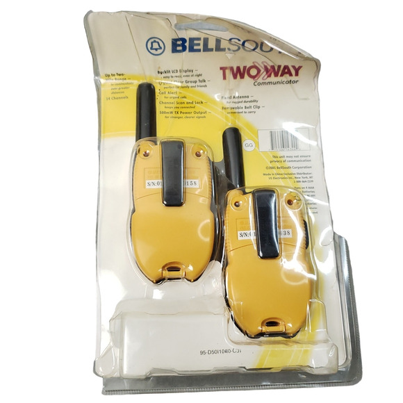 Vintage BellSouth Two-Way Communicator Radios Model 1010 Yellow Walkie Talkies - Picture 3 of 11
